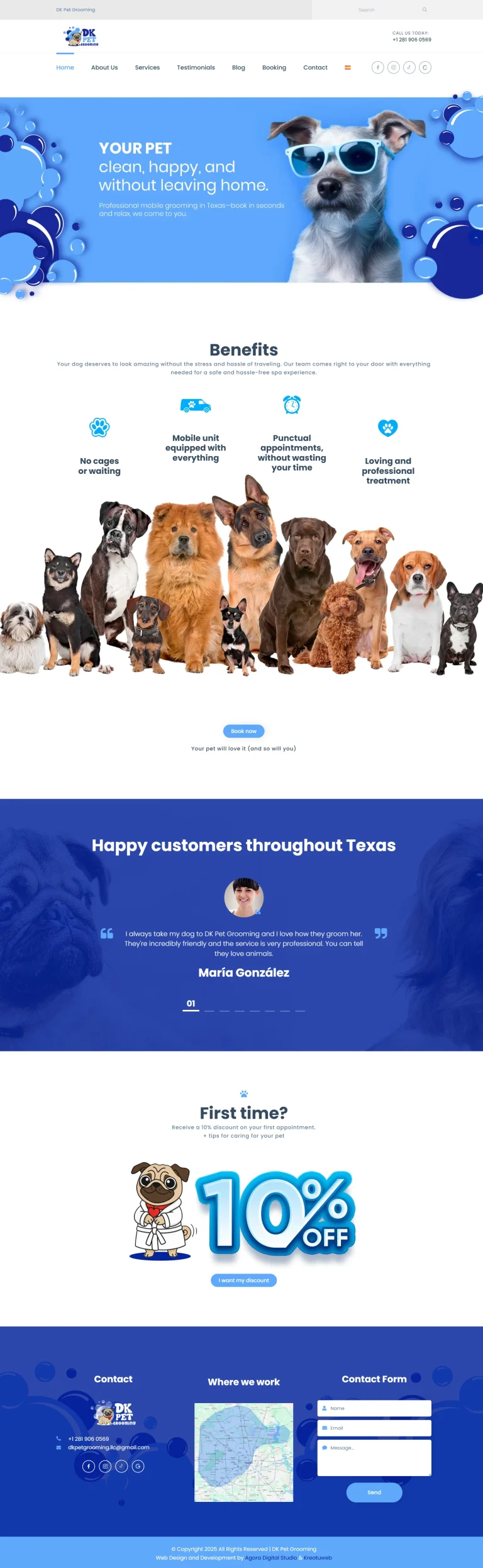 DK Pet Grooming — sitio web