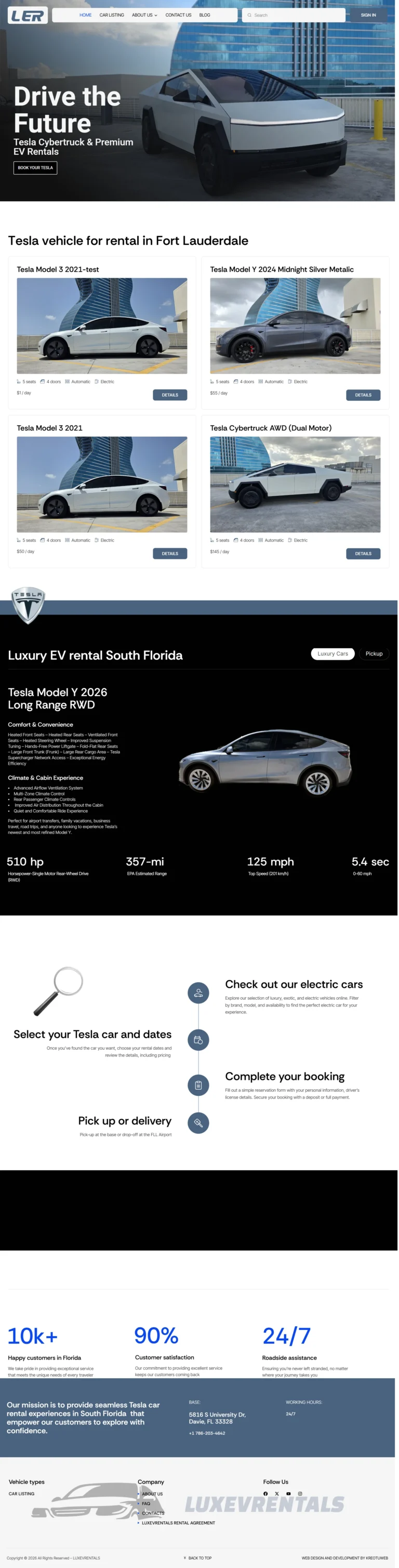 LuxEvRentals — Renta de EV de Lujo — sitio web